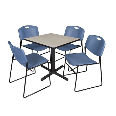 Cain Cain Square Table & Chair Set, Wood, Metal, Polypropylene Top TB3030PL44BE